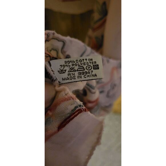 2 white sheer open cardigans with colorful designs at hem - Picture 11 of 13